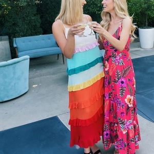 Colorful Sugar+Lips Ruffled Maxi Dress